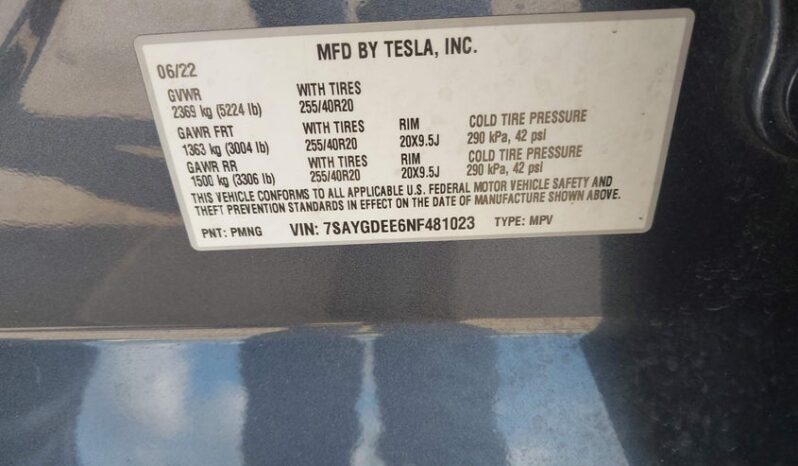 
								2022 Tesla Model y full									