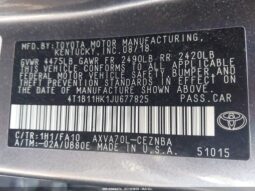 
										2018 Toyota Camry full									